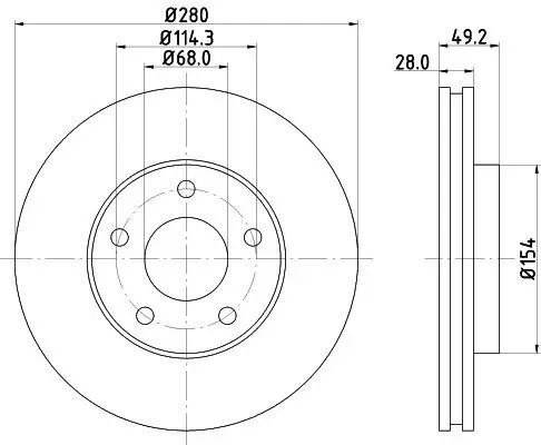 Bremsscheibe HELLA 8DD 355 127-681 Bild Bremsscheibe HELLA 8DD 355 127-681