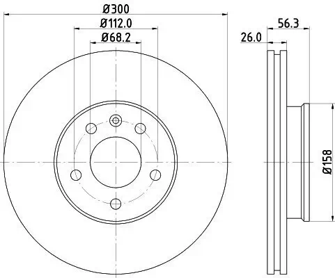 Bremsscheibe HELLA 8DD 355 108-081 Bild Bremsscheibe HELLA 8DD 355 108-081