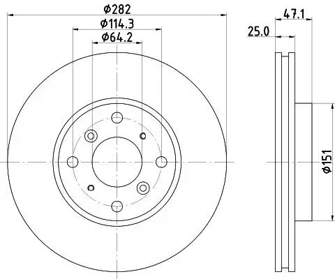 Bremsscheibe HELLA 8DD 355 108-131 Bild Bremsscheibe HELLA 8DD 355 108-131
