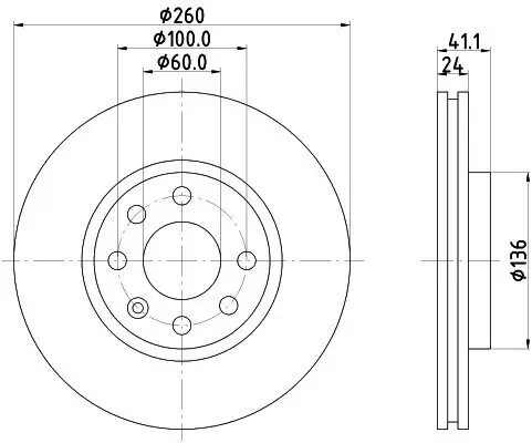 Bremsscheibe HELLA 8DD 355 127-731 Bild Bremsscheibe HELLA 8DD 355 127-731
