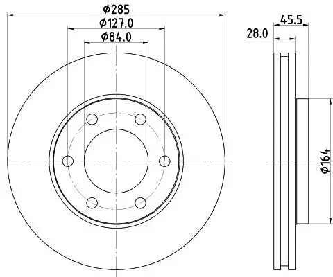 Bremsscheibe HELLA 8DD 355 108-531 Bild Bremsscheibe HELLA 8DD 355 108-531