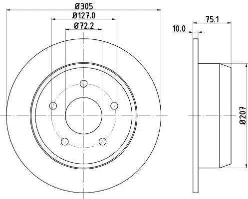 Bremsscheibe Hinterachse HELLA 8DD 355 108-611 Bild Bremsscheibe Hinterachse HELLA 8DD 355 108-611