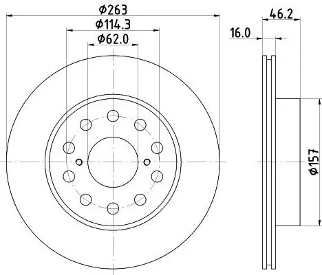 Bremsscheibe HELLA 8DD 355 108-711 Bild Bremsscheibe HELLA 8DD 355 108-711