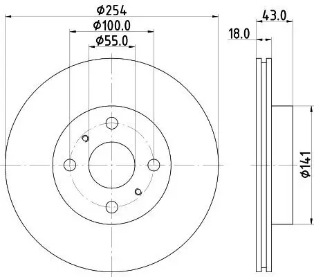 Bremsscheibe HELLA 8DD 355 108-721 Bild Bremsscheibe HELLA 8DD 355 108-721