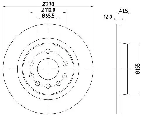 Bremsscheibe HELLA 8DD 355 109-211 Bild Bremsscheibe HELLA 8DD 355 109-211