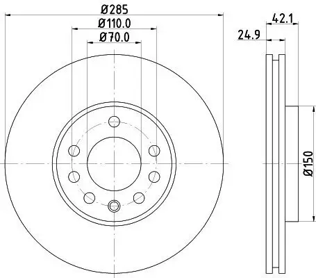 Bremsscheibe HELLA 8DD 355 127-841 Bild Bremsscheibe HELLA 8DD 355 127-841