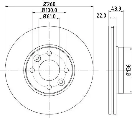 Bremsscheibe HELLA 8DD 355 109-331 Bild Bremsscheibe HELLA 8DD 355 109-331