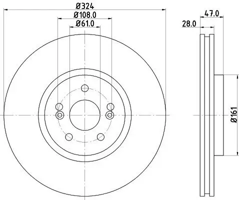 Bremsscheibe HELLA 8DD 355 127-891 Bild Bremsscheibe HELLA 8DD 355 127-891