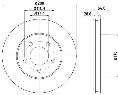 Bremsscheibe Vorderachse HELLA 8DD 355 127-901 Bild Bremsscheibe Vorderachse HELLA 8DD 355 127-901