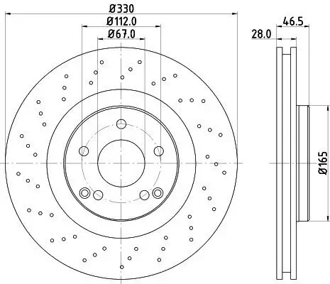 Bremsscheibe HELLA 8DD 355 109-411 Bild Bremsscheibe HELLA 8DD 355 109-411