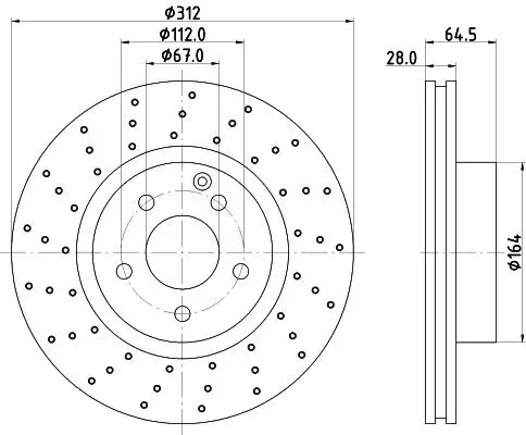 Bremsscheibe HELLA 8DD 355 127-941 Bild Bremsscheibe HELLA 8DD 355 127-941