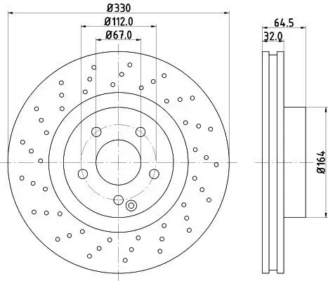 Bremsscheibe Vorderachse HELLA 8DD 355 109-471 Bild Bremsscheibe Vorderachse HELLA 8DD 355 109-471
