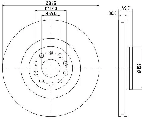 Bremsscheibe HELLA 8DD 355 109-541 Bild Bremsscheibe HELLA 8DD 355 109-541