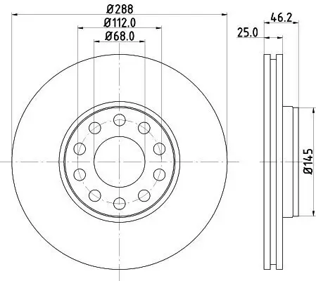 Bremsscheibe HELLA 8DD 355 109-621 Bild Bremsscheibe HELLA 8DD 355 109-621