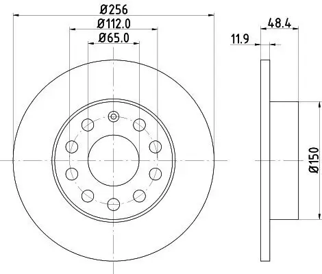 Bremsscheibe HELLA 8DD 355 109-641 Bild Bremsscheibe HELLA 8DD 355 109-641