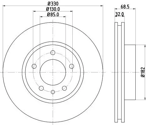 Bremsscheibe HELLA 8DD 355 109-721 Bild Bremsscheibe HELLA 8DD 355 109-721