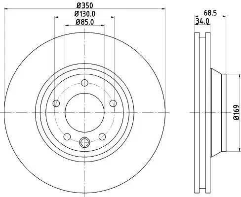 Bremsscheibe HELLA 8DD 355 109-781 Bild Bremsscheibe HELLA 8DD 355 109-781