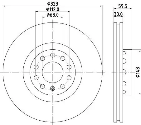 Bremsscheibe HELLA 8DD 355 118-611 Bild Bremsscheibe HELLA 8DD 355 118-611