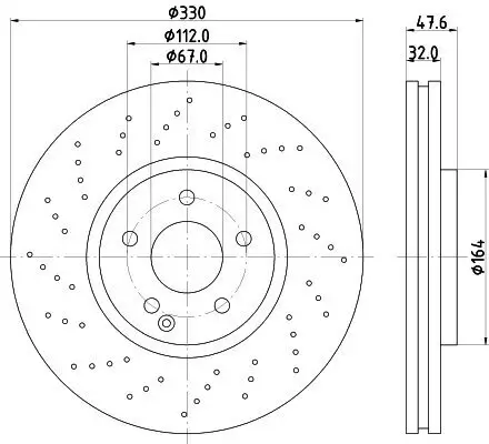 Bremsscheibe Vorderachse HELLA 8DD 355 128-151 Bild Bremsscheibe Vorderachse HELLA 8DD 355 128-151