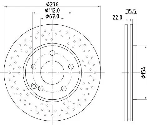 Bremsscheibe Vorderachse HELLA 8DD 355 110-211 Bild Bremsscheibe Vorderachse HELLA 8DD 355 110-211