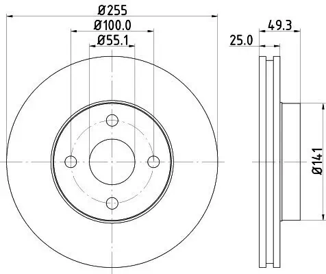 Bremsscheibe HELLA 8DD 355 118-621 Bild Bremsscheibe HELLA 8DD 355 118-621
