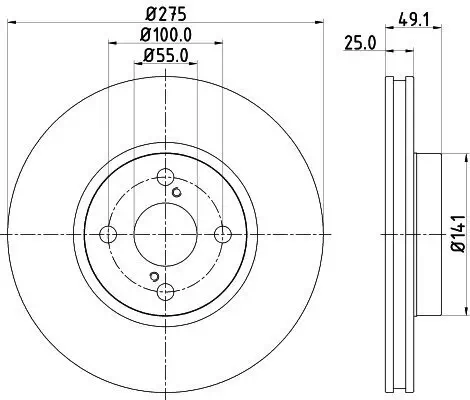 Bremsscheibe HELLA 8DD 355 110-451 Bild Bremsscheibe HELLA 8DD 355 110-451