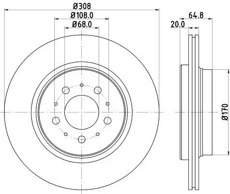 Bremsscheibe Hinterachse HELLA 8DD 355 110-611 Bild Bremsscheibe Hinterachse HELLA 8DD 355 110-611