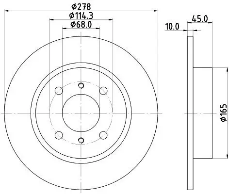 Bremsscheibe Hinterachse HELLA 8DD 355 110-661 Bild Bremsscheibe Hinterachse HELLA 8DD 355 110-661