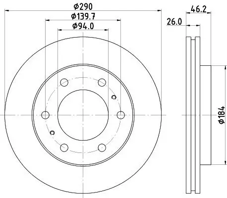 Bremsscheibe HELLA 8DD 355 118-631 Bild Bremsscheibe HELLA 8DD 355 118-631