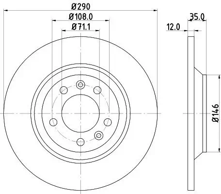 Bremsscheibe HELLA 8DD 355 110-801 Bild Bremsscheibe HELLA 8DD 355 110-801