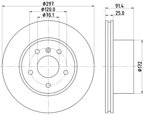 Bremsscheibe HELLA 8DD 355 110-811 Bild Bremsscheibe HELLA 8DD 355 110-811