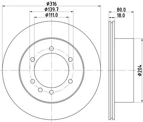 Bremsscheibe HELLA 8DD 355 110-831 Bild Bremsscheibe HELLA 8DD 355 110-831