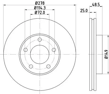 Bremsscheibe HELLA 8DD 355 128-231 Bild Bremsscheibe HELLA 8DD 355 128-231