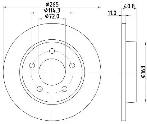 Bremsscheibe HELLA 8DD 355 110-901 Bild Bremsscheibe HELLA 8DD 355 110-901
