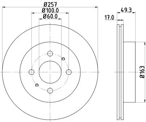 Bremsscheibe Vorderachse HELLA 8DD 355 110-971 Bild Bremsscheibe Vorderachse HELLA 8DD 355 110-971