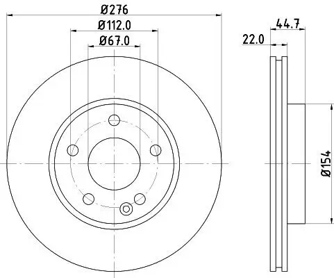 Bremsscheibe Vorderachse HELLA 8DD 355 111-061 Bild Bremsscheibe Vorderachse HELLA 8DD 355 111-061
