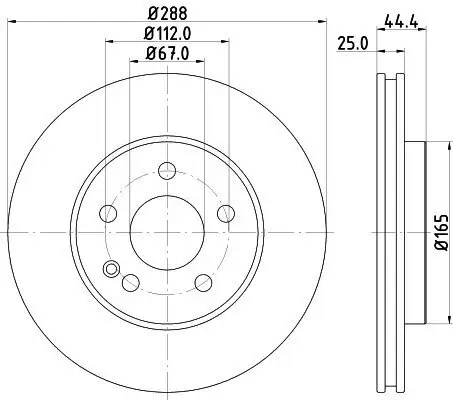 Bremsscheibe Vorderachse HELLA 8DD 355 111-081 Bild Bremsscheibe Vorderachse HELLA 8DD 355 111-081