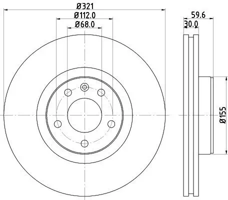 Bremsscheibe HELLA 8DD 355 111-141 Bild Bremsscheibe HELLA 8DD 355 111-141