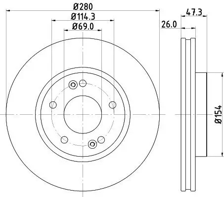 Bremsscheibe HELLA 8DD 355 129-711