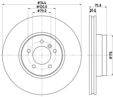Bremsscheibe Vorderachse HELLA 8DD 355 128-381 Bild Bremsscheibe Vorderachse HELLA 8DD 355 128-381