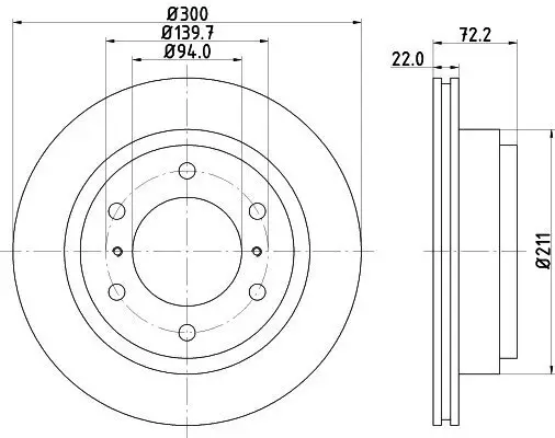 Bremsscheibe Hinterachse HELLA 8DD 355 118-651 Bild Bremsscheibe Hinterachse HELLA 8DD 355 118-651