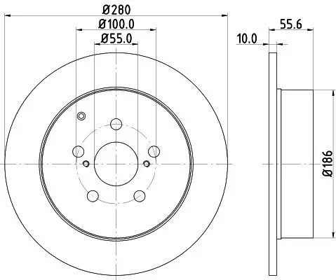 Bremsscheibe Hinterachse HELLA 8DD 355 111-671 Bild Bremsscheibe Hinterachse HELLA 8DD 355 111-671