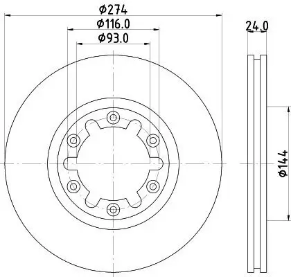 Bremsscheibe HELLA 8DD 355 111-741 Bild Bremsscheibe HELLA 8DD 355 111-741