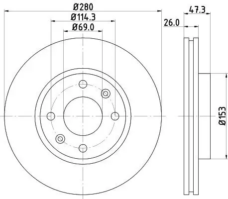 Bremsscheibe HELLA 8DD 355 111-771 Bild Bremsscheibe HELLA 8DD 355 111-771