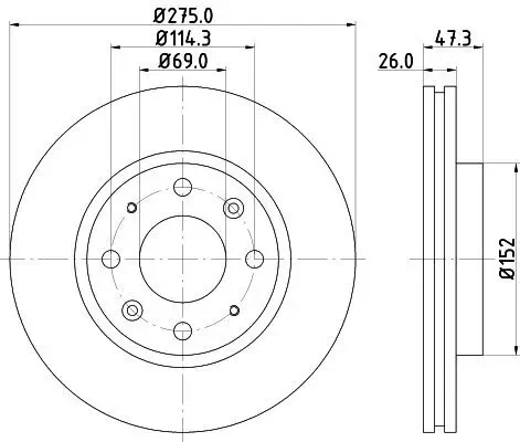Bremsscheibe HELLA 8DD 355 111-781 Bild Bremsscheibe HELLA 8DD 355 111-781