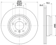 Bremsscheibe HELLA 8DD 355 128-431