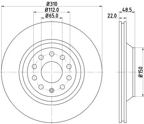 Bremsscheibe HELLA 8DD 355 128-451 Bild Bremsscheibe HELLA 8DD 355 128-451