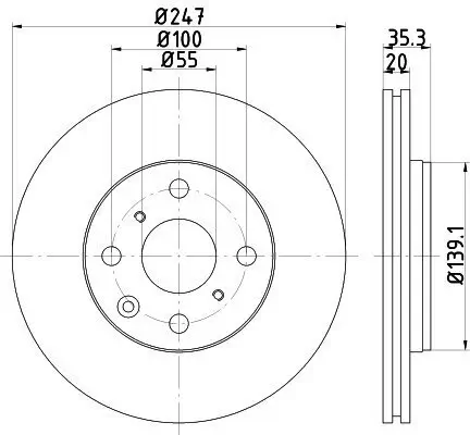 Bremsscheibe HELLA 8DD 355 112-311 Bild Bremsscheibe HELLA 8DD 355 112-311