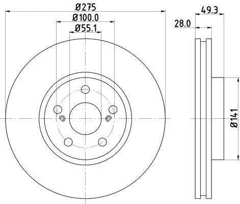 Bremsscheibe HELLA 8DD 355 112-331 Bild Bremsscheibe HELLA 8DD 355 112-331