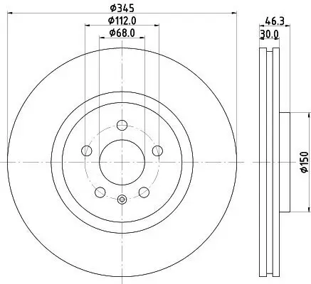 Bremsscheibe HELLA 8DD 355 128-501 Bild Bremsscheibe HELLA 8DD 355 128-501